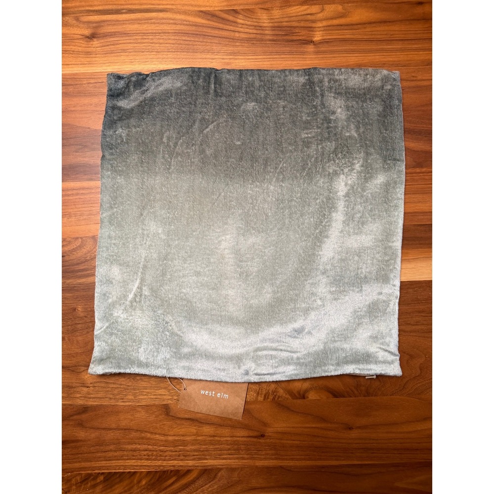 New West Elm Luster Velvet Pillow Cover 18x18 Sage Green to Silver Velvet Cotton